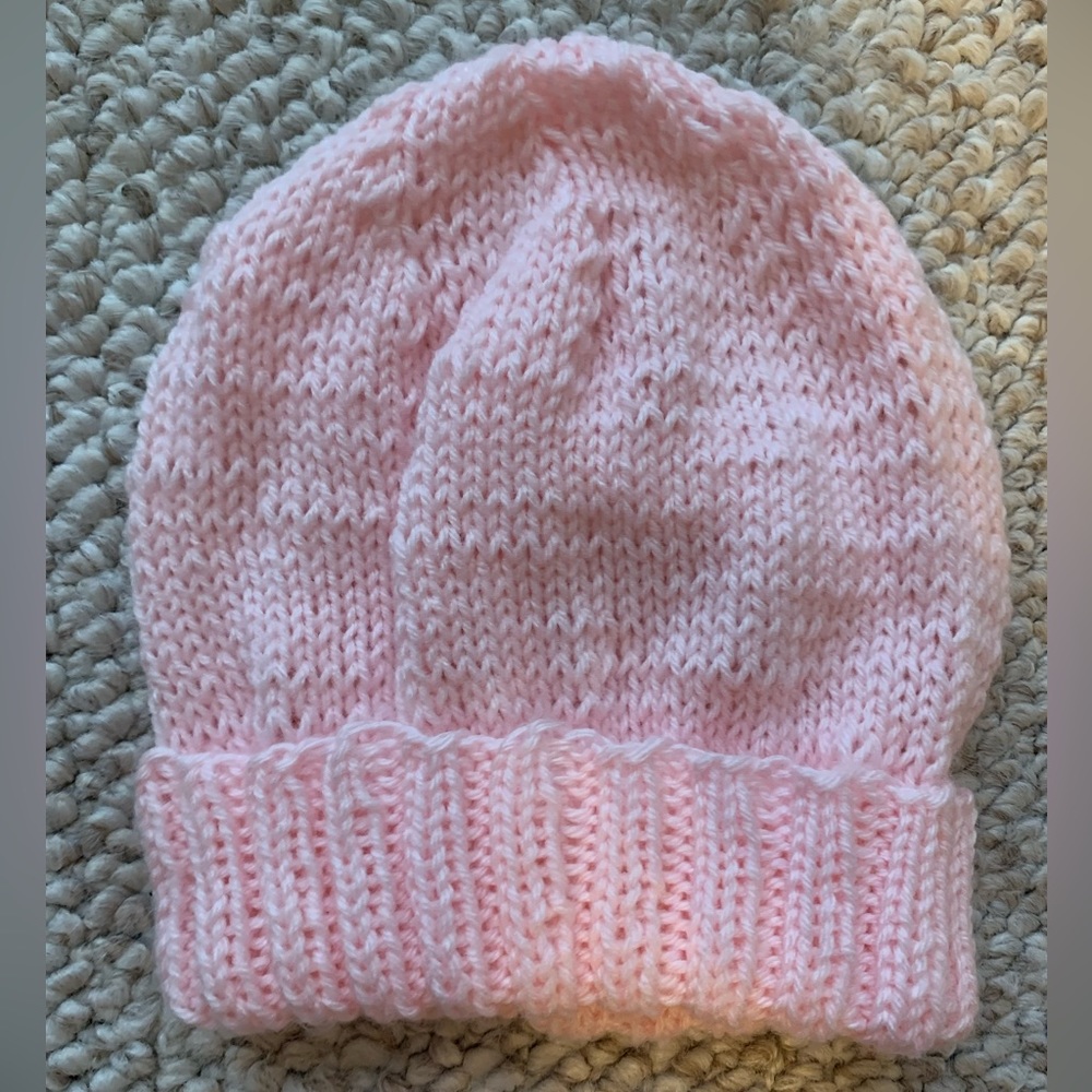 3-6 month knitted baby hat. Hand crafted by me!